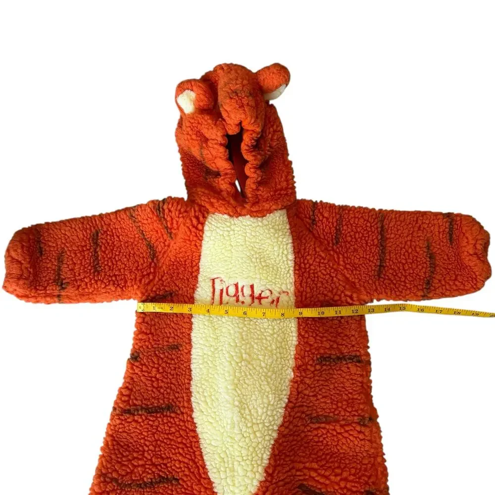 Vintage DISNEY STORE Tigger Fleece Hooded Costume Size 3-5 Toddler Kids Zipper - Picture 6 of 7